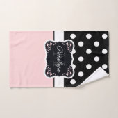 Roze en zwarte Stippen Bad Handdoek (Handdoek)