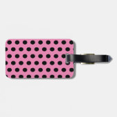 Roze en Zwarte Stippen Bagagelabel (Achterkant horizontaal)
