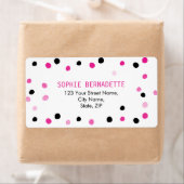 Roze en zwarte Stippen Etiket (Insitu)