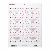 Roze en zwarte Stippen Etiket (Full Sheet)