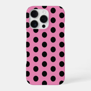 Roze en zwarte stippen iPhone 16 pro hoesje