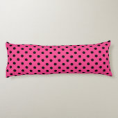 Roze en Zwarte Stippen Lichaamskussen (Achterkant)