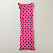 Roze en Zwarte Stippen Lichaamskussen (Achterkant (Verticaal))