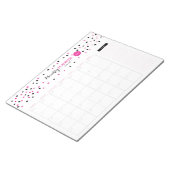 Roze en zwarte Stippen Maandelijkse Planner Notitieblok (Schuin)