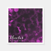 Roze en zwarte Stippen Moderne grafische kaart voo Servetten (Voorkant)