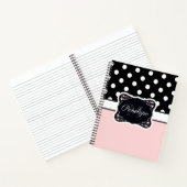 Roze en zwarte Stippen Notitieboek (Binnen)