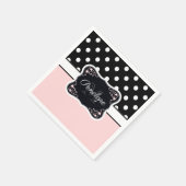 Roze en zwarte Stippen Servet (Hoek)