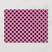 Roze en Zwarte Stippen Tafelnummer Postcard (Achterkant)