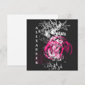 Roze en zwarte straat Art Graffiti Flat Kaart (Voorkant / Achterkant)
