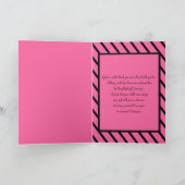 Roze en Zwarte Streep Bedankkaart (Binnen)