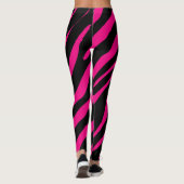 Roze en zwarte streep, druk van wilde dieren leggings (Achterkant)