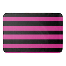 Roze en zwarte strepen  badmat