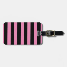 Roze en Zwarte Strepen Bagage Label