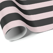 Roze en zwarte strepen cadeaupapier (Rol Hoek)