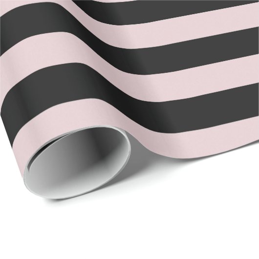 Roze en zwarte strepen cadeaupapier (Rol Hoek)