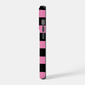 Roze en zwarte strepen iPhone hoesje (Linkerkant)