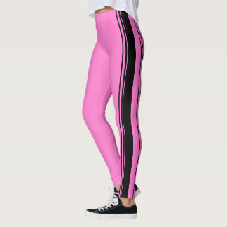 Roze en zwarte strepen leggings