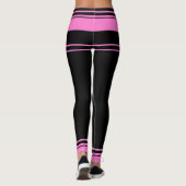 Roze en zwarte strepen leggings (Achterkant)