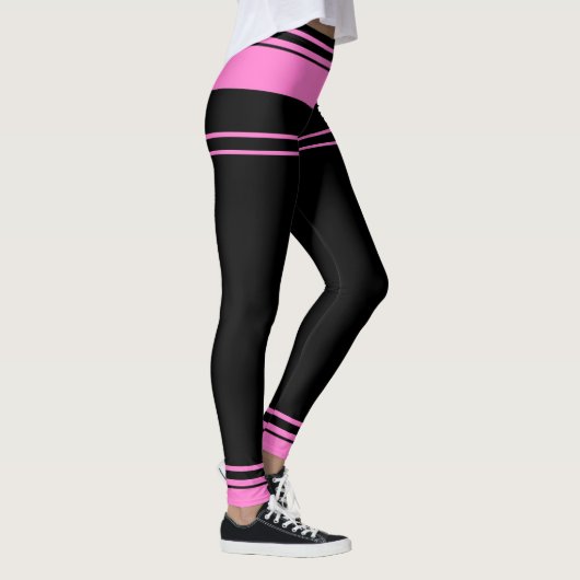 Roze en zwarte strepen leggings (Rechts)