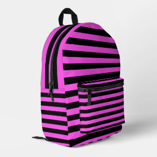 Roze en zwarte strepen schooltas bedrukte rugzak