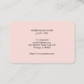 Roze en zwarte strepen visitekaartje (Achterkant)