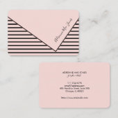 Roze en zwarte strepen visitekaartje (Voorkant / Achterkant)