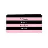 Roze en zwarte streping etiket (Voorkant)