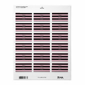 Roze en zwarte streping etiket (Full Sheet)