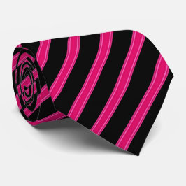 Roze en zwarte streping stropdas