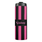 Roze en zwarte strips Thermal Tumbler Thermosbeker (Voorkant)