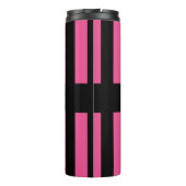 Roze en zwarte strips Thermal Tumbler Thermosbeker (Achterkant)