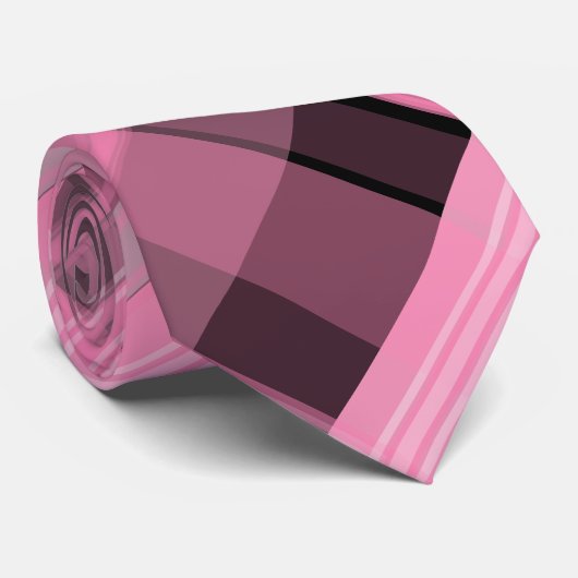 Roze en zwarte Stropdas (Opgerold)