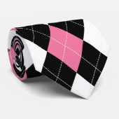 Roze en zwarte Stropdas (Opgerold)