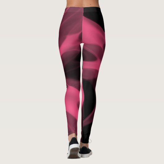roze en zwarte Stropdas Leggings (Achterkant)