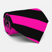 Roze en zwarte Stropdas met streping (Opgerold)