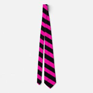 Roze en zwarte Stropdas met streping