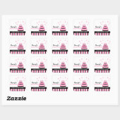 Roze en Zwarte Taart Verjaardagsfeestje Vierkante Sticker (Vel)