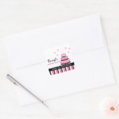 Roze en Zwarte Taart Verjaardagsfeestje Vierkante Sticker (Envelop)