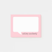 Roze en zwarte Talk Bubble Persoonlijke naam Post-it® Notes (Voorkant)