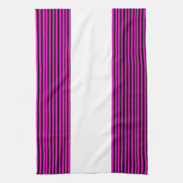 Roze en zwarte tapkeukenhanddoeken met Stripe Theedoek