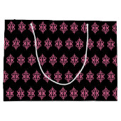 Roze en zwarte tas met wieltjes large cadeautasje (Achterkant)