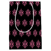 roze en zwarte tas met wieltjes medium cadeauzakje (Voorkant)