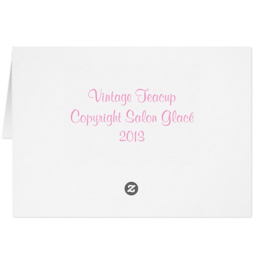 Roze en Zwarte Teacup en Saucer (Achterkant Horizontaal)