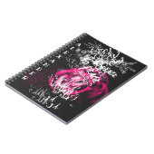 Roze en zwarte tekst Geen Vredesstraat Graffiti Notitieboek (Linkerzijde)