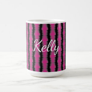 Roze en zwarte tie-dye magische mok