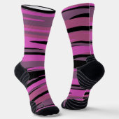 Roze en zwarte tijgerkamo sokken (Gebogen)