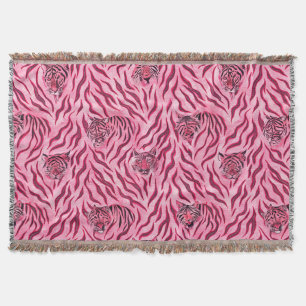Roze en zwarte tijgerprintpatroon deken