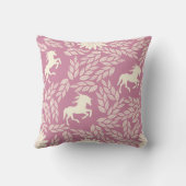 Roze en zwarte tonijn Unicorn & Floral Pattern Kussen (Achterkant)