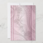Roze en zwarte trouwuitnodiging kaart (Achterkant)