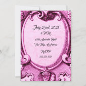 -roze en zwarte uitnodiging van de Birthday Party (Achterkant)